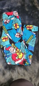 Kids Size S/M Lularoe Christmas  Santa Theme Leggings - Picture 1 of 2