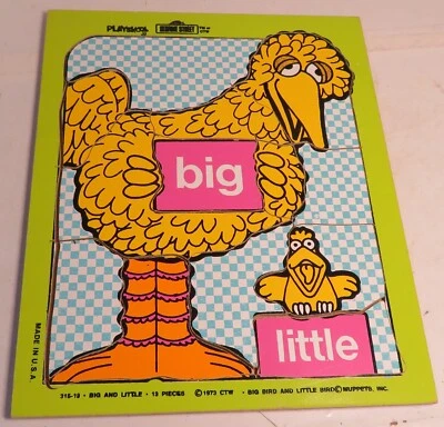 Rompecabezas para niños #3 Playskool Big Bird & Little Bird 1973 Playskool 13 piezas Foto 1 de 4