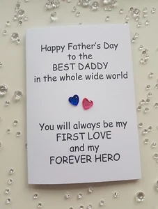 Vatertagskarte personalisiert zum besten Papa Von Tochter kleines Mädchen erste 1. - Bild 1 von 1