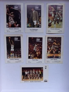VINTAGE 1979-1980. SEVEN POLICE ISSUE KIWANIS CLUB SEATTLE SUPERSONICS CARDS. - Picture 1 of 2