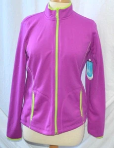 Be Inspired Magenta Jacket Neon Green Trim Women's Size S NWT - Picture 1 of 3