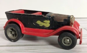 Vintage 70's TONKA 4 1/2" Model T Frantic Flivver Red & Black Mini PRESSED STEEL - Picture 1 of 9