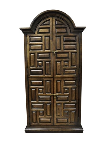 Vintage Drexel Mid Century Armoire Villa Escalate Gothic Mediterranean Brutalist Cover