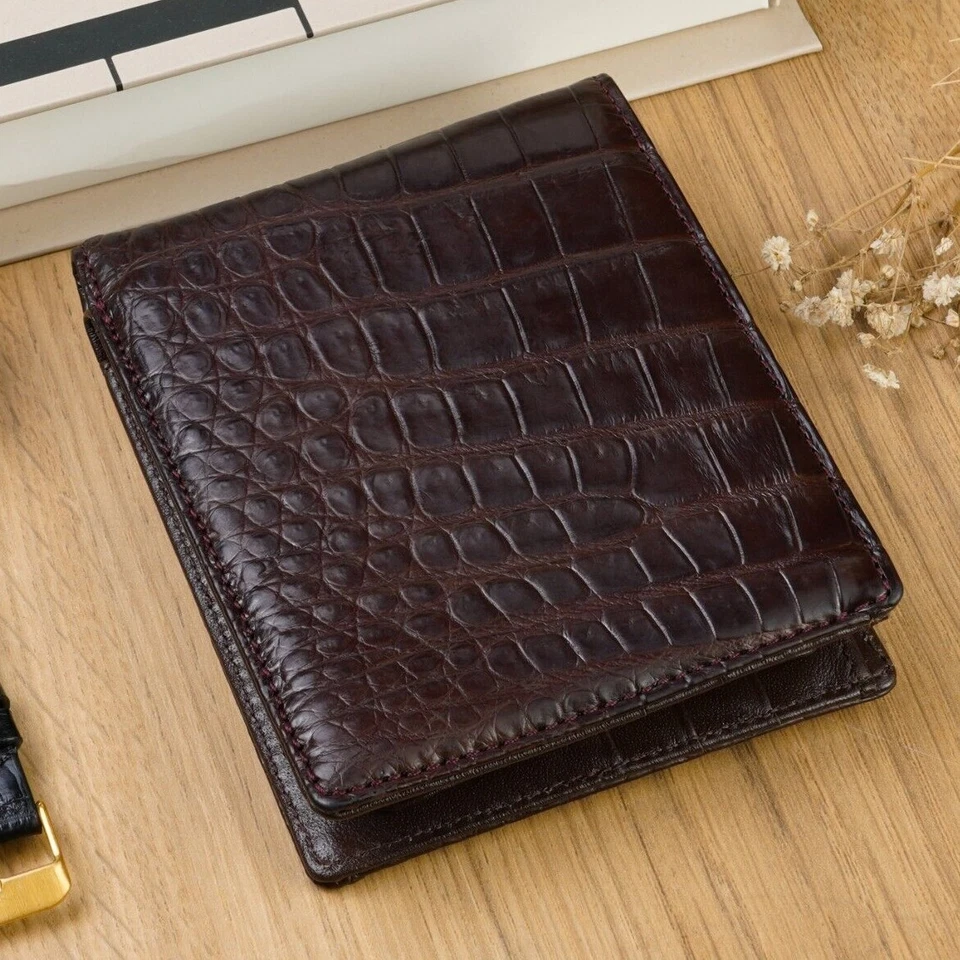 Мужской бумажник большой емкости из натуральной крокодиловой кожи держатель для кредитных карт блок RFID - Изображение 1 из 1