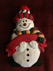 Snowman w/ Merry Xmas Snowman w/ Banner - Polyresin - Used and Damaged