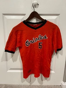 Vintage Crown Orioles Boys Jersey #5 100% Nylon MADE IN USA Rare TINY SHIRT MLB - Picture 1 of 5