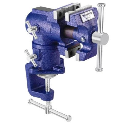 WORKPRO Portable 2.5"&1.5" Dual Jaws Table Vises 360° Swivel Clamp-On Bench Vise - Image 1 of 4