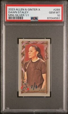 2023 Topps Allen & Ginter X #289 Dawn Staley Mini Silver 1/1 PSA 10 - Image 1 of 2