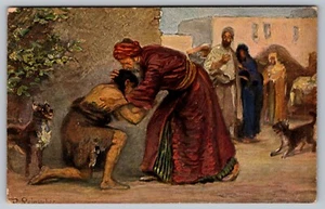 Postcard: Holy Scripture, R. Leinweber, New Testament, Luke, Divided, Unposted - Picture 1 of 2