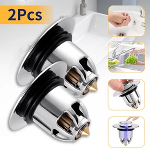 2Pack Bathroom Basin Sink Stopper Drain Filter Bullet Core Plug Bounce Pop Up - Picture 1 of 9