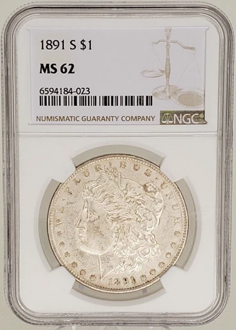 1891-S MORGAN DOLLAR NGC MS62 Cover