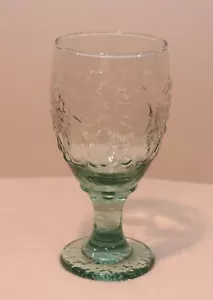 SPANISH GREEN WINE GLASS FRUIT 7" TALL 3-1/2" DIAMETER LOT SET OF 2 - Picture 1 of 2
