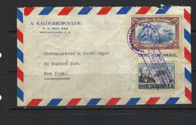 'SAN SALVADOR''  cover   ''UNION PANAMERICANA-''ROWLAND HILL  TO N.Y.  U.S. 1940 - Image 1 of 3