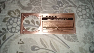 bose genuine back sticker/badge-bose 301 series 11 system/1 only/left side - Picture 1 of 1