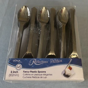 Reflections Petites 4" Fancy Plastic Spoons 48 count NEW - Picture 1 of 5