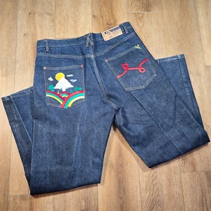 Vintage LRG Jeans Men’s 38x32 Grass Roots Embroidered Denim Lifted Research - Picture 1 of 14