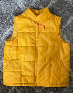 Vintage Cap ‘n Jac Yellow Zip-up Puffer Vest, Made in Louisville, USA Size Large - Picture 1 of 5