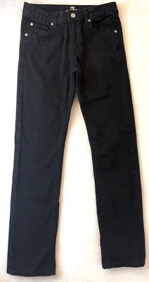 Pantalones de mezclilla negros elásticos de pierna recta 7 for allhumanity para niños talla 12 Foto 1 de 4