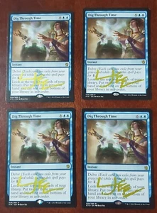 4x Dig Through Time Artist Signed Ryan Yee MTG Cards Gold Ink - Picture 1 of 10