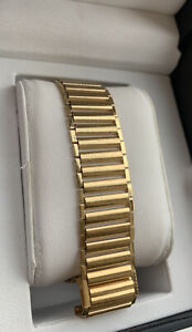 New bamboo 18mm Bonklip Style watch strap Yellow Gold Plated Colour BARGAIN!