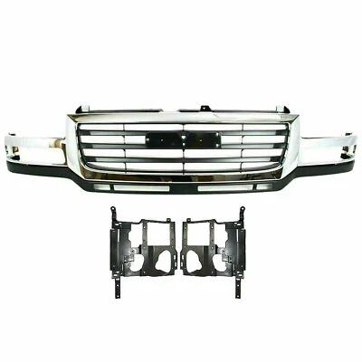 Juego de 3 rejillas delanteras con soporte de luz de cabeza izquierda y derecha para GMC Sierra 2500 HD Foto 1 de 4