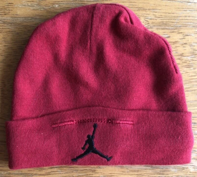 Nike Air Jordan Jumpman Infant Baby Red Knit Hat Beanie Black Logo 0-6M Boy Girl - Image 1 of 4