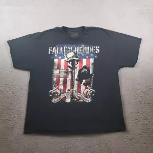 Fallen Heroes Shirt Mens 2XL XXL Black Army Veterans Memorial War Soldiers Tee - Picture 1 of 12