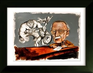 Made to Order - Original Drawing with Frame - Stan Lee - Art by SLAZO - 16x20 - Picture 1 of 3