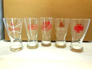 LOT OF 5 VINTAGE ASSORTED BRANDS, STYLES & SIZES SHAM PILSNER BEER GLASSES - Picture 1 of 9