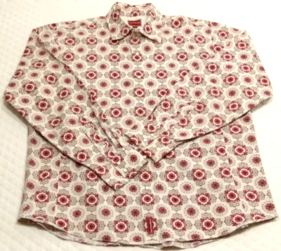 复古 Tommy Hilfiger 红色标签男式大号衬衫几何珍珠扣多色 — 第 1/4 张图片