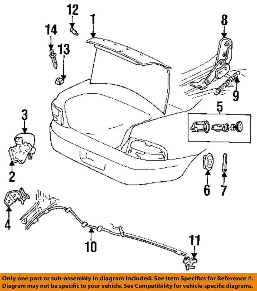 CHRYSLER OEM 96-00 Breeze,Cirrus,Stratus Trunk Lid Lid Components-Handle 4814055 - Image 1 of 1
