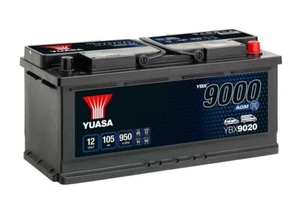 020AGM Yuasa Car Battery YBX9020 Yuasa 12V 105Ah AGM Start Stop Car Battery - Picture 1 of 8