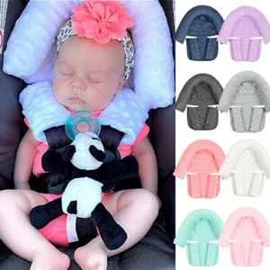 Baby Kids Head Support Pillow Headrest with Matching Seat Belt Strap Cover A - Picture 1 of 18