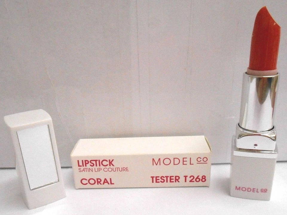Model Co Lipstick with mirror Satin Lip Couture Full Size CORAL - Image 1 of 1