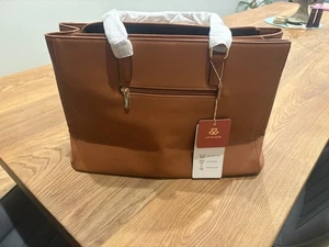 LOVEVOOK Torba na laptopa dla kobiet 15,6 cala Torba na laptopa dla kobiet Vintage Leath... - Zdjęcie 1 z 8