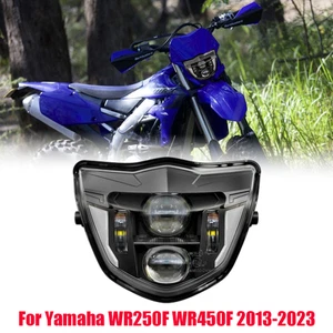 LED Headlight For Yamaha WR250F WR450F 2013-2023 Headlamps High Low beam DRL E24 - Picture 1 of 9