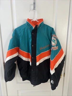 Винтажная стартовая куртка NFL Miami Dolphins молодежный размер L 90-е *читайте - Изображение 1 из 4