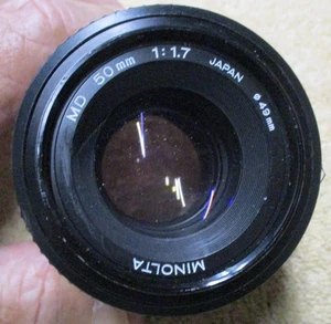 VINTAGE MINOLTA MD 50mm JAPAN 49mm Kamera OBJEKTIV schwarz .GAR - Bild 1 von 9