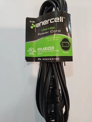 Enercell (Radio Shack) 6 Foot (1.82m) Polarized Power Cord 610-0209 New!! - Image 1 of 3