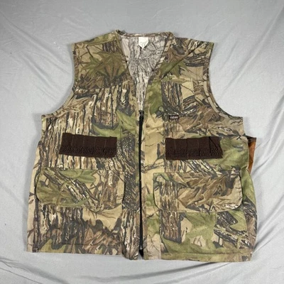 Walls Hunting Shooting Vest Mens Large Green RealTree Gamebag Sleeveless Zip Up - Image 1 of 4
