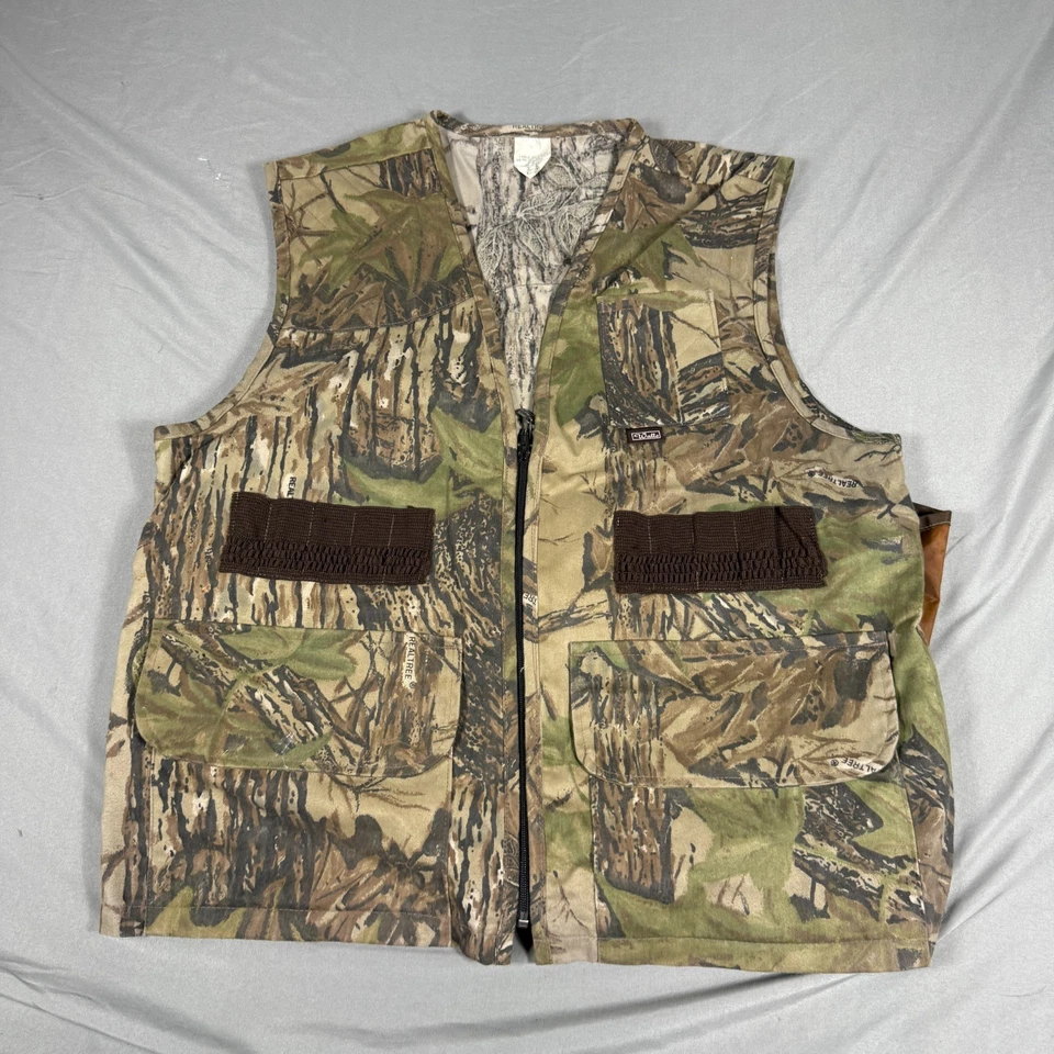 Walls Hunting Shooting Vest Mens Large Green RealTree Gamebag Sleeveless Zip Up - Image 1 of 4