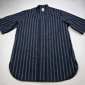 Ebbets Field Flannels Shirt Mens Medium Pinstripe Baseball Wool Blend Made USA - Picture 1 of 9
