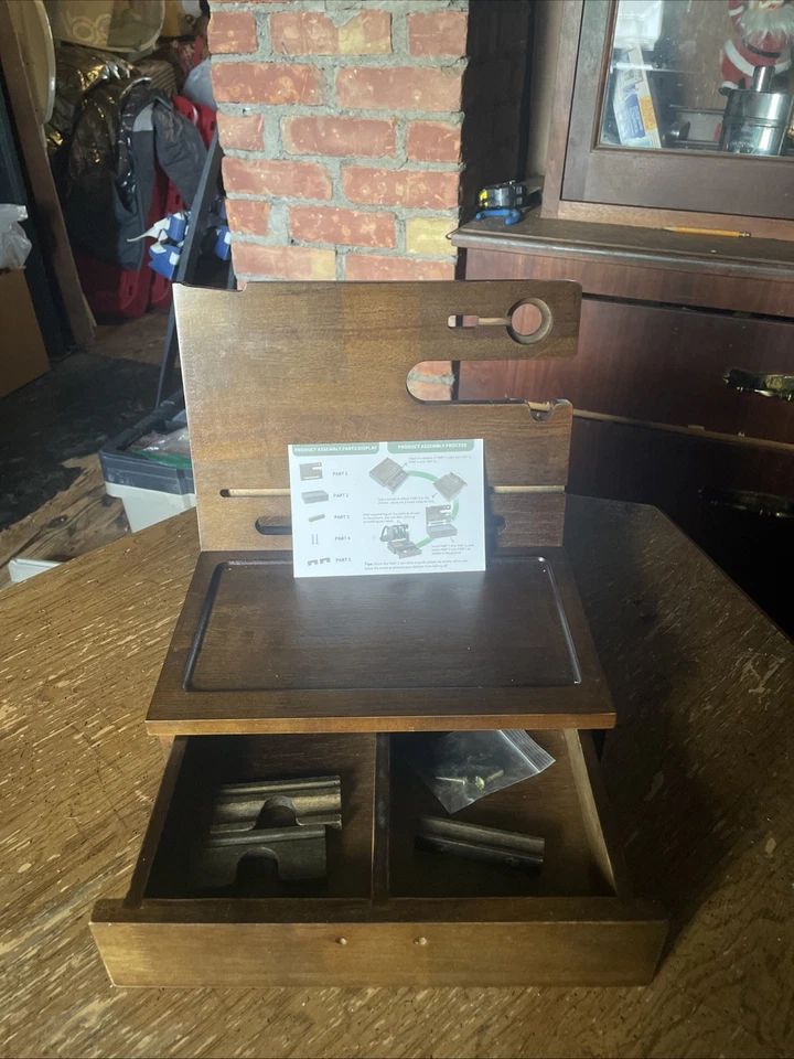 Estación de Acoplamiento de Teléfono de Madera con Soporte de Reloj Mesita de Noche Organizador Foto 1 de 4