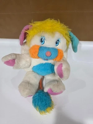 Mattel Puffball Popples White Yellow Stuffed Animal Plush Toy 1980s Vintage - Image 1 of 4