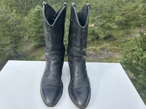 Seltene, maßgefertigte Cheyenne Frontier Days Damen 8M schwarze Leder Westernstiefel - Bild 1 von 6