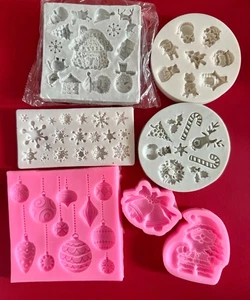 Christmas Silicone Fondant Mould Chocolate Cake UK SELLER - Picture 1 of 1