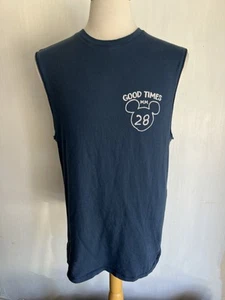 MICKEY MOUSE Official Good Times M.M. 1928 Junk Food Sleeveless T-Shirt Medium - Picture 1 of 5
