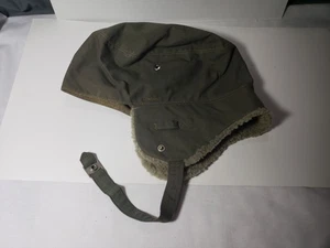 Vintage Military Hat Cap Field Pile Ear Flap Wool Lined - Picture 1 of 7