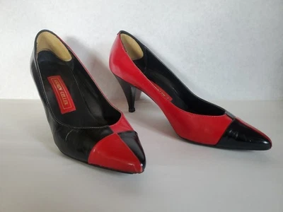 Tablero de ajedrez parches rojo y negro vintage Andrew Geller talla 7 B Foto 1 de 4