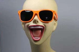 ORANGE Vintage SUNGLASSES RETRO Dark Lens 80's - Picture 1 of 1